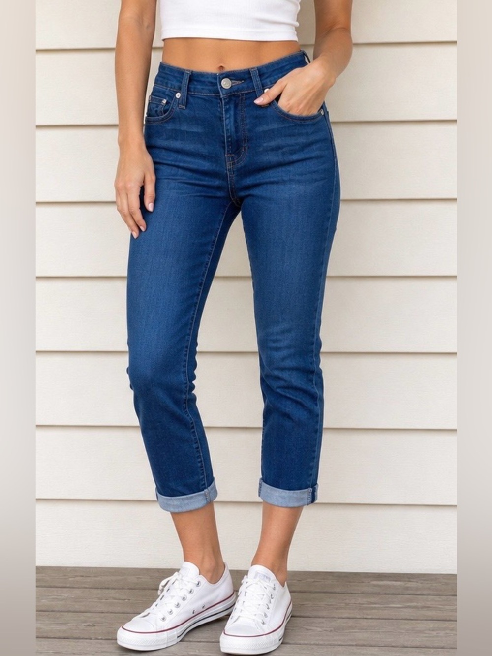 7 Fir All Mankind Athena Skinny Crop & Roll Dark Wash Jeans Size 25